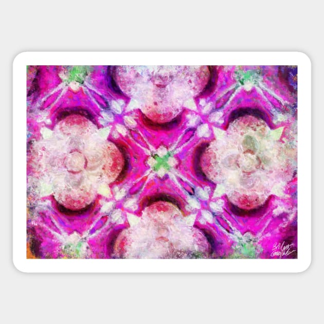 Tea cups and Teaspoons Kaleidoscope Abstract Impressionist Painting Sticker by BonBonBunny